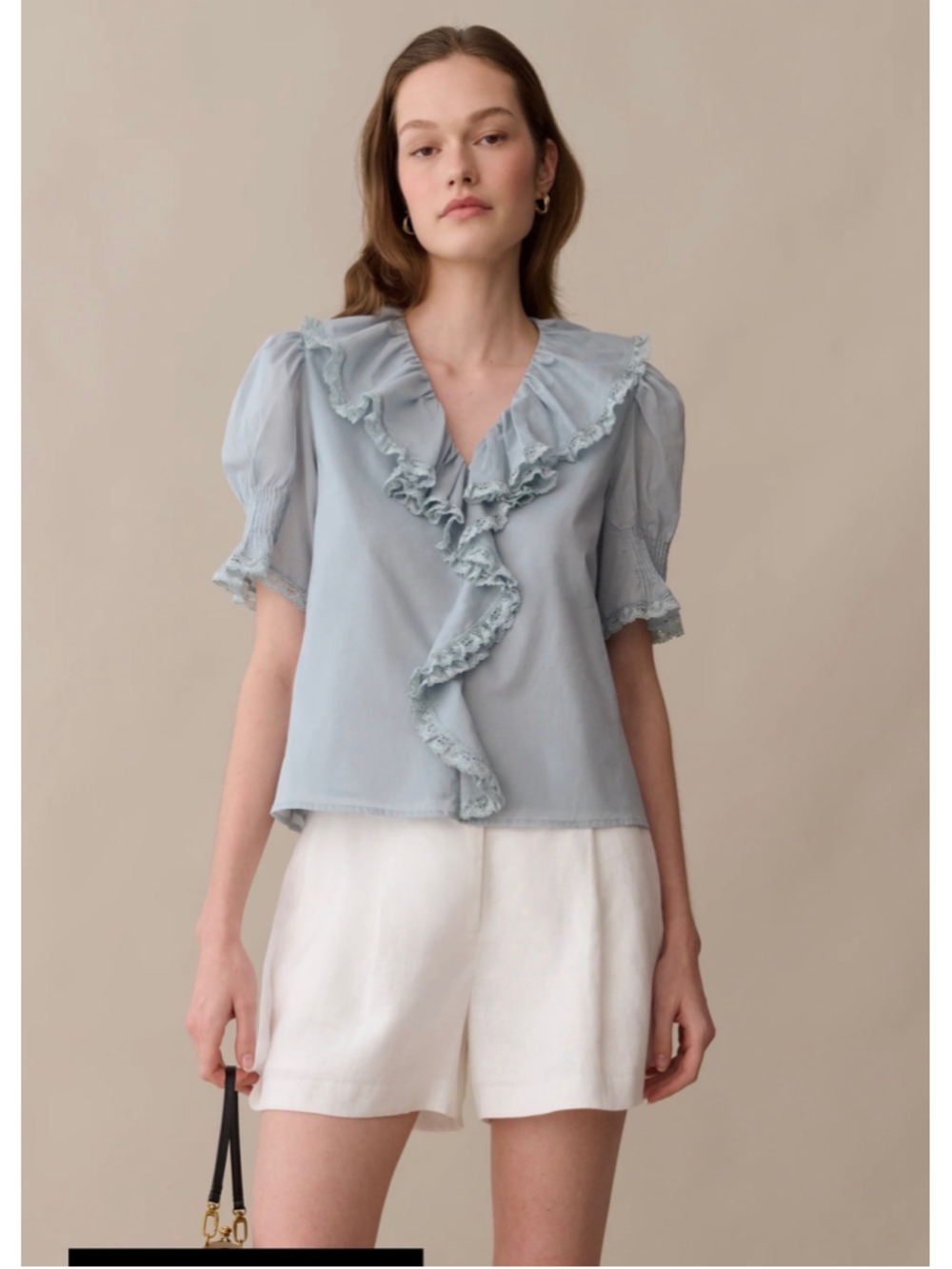 Women's Sorella Blue Ruffled Blouse Size XL